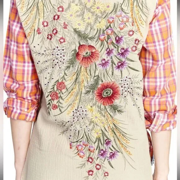 Aratta Embroidered Plaid Flannel & Gauze Masterpiece Shirt - Picture 5 of 8